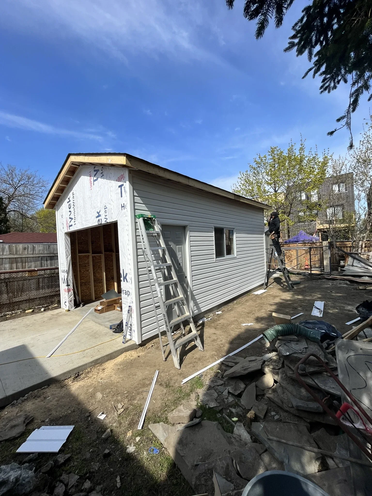 White Vinyl Garage — photo